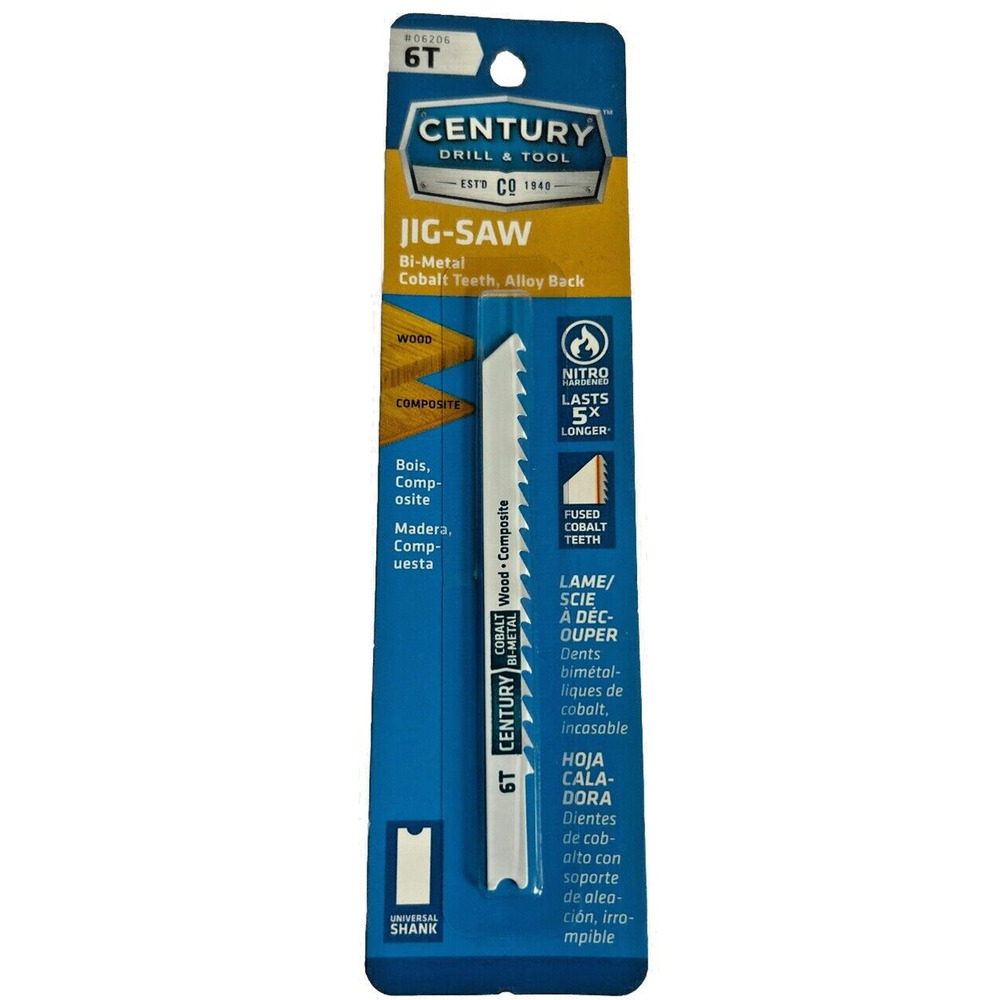 Century Drill 3 5/8" x 6T Universal Shank Bi-Metal Jig Saw Blade 06206